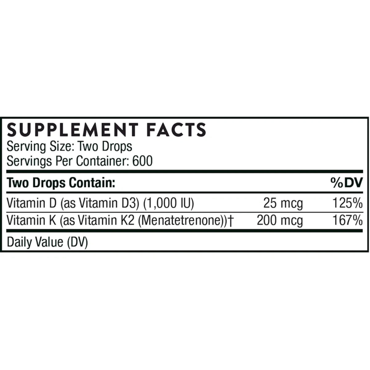 Vitamin D/K2 Liquid – 1 fl oz – Thorne