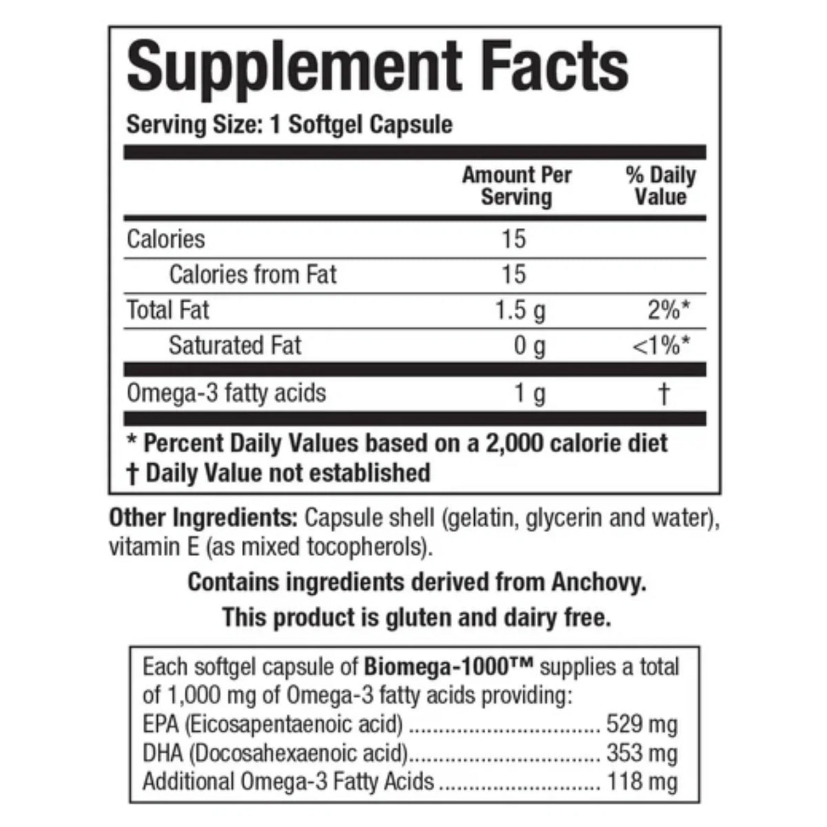 Biomega-1000 – 90 Softgels – Biotics Research